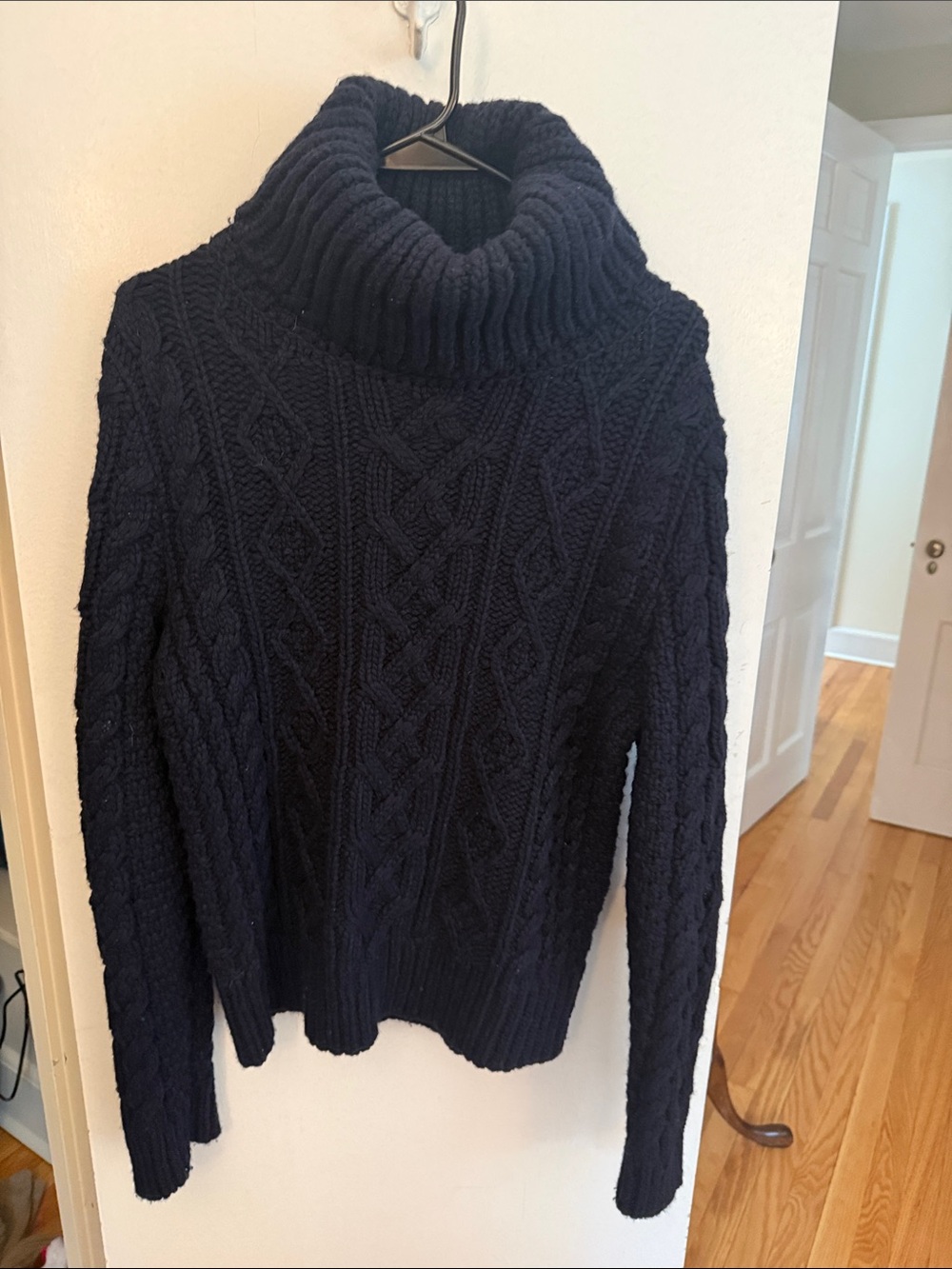 Banana Republic Navy Cable-Knit Turtleneck Sweater